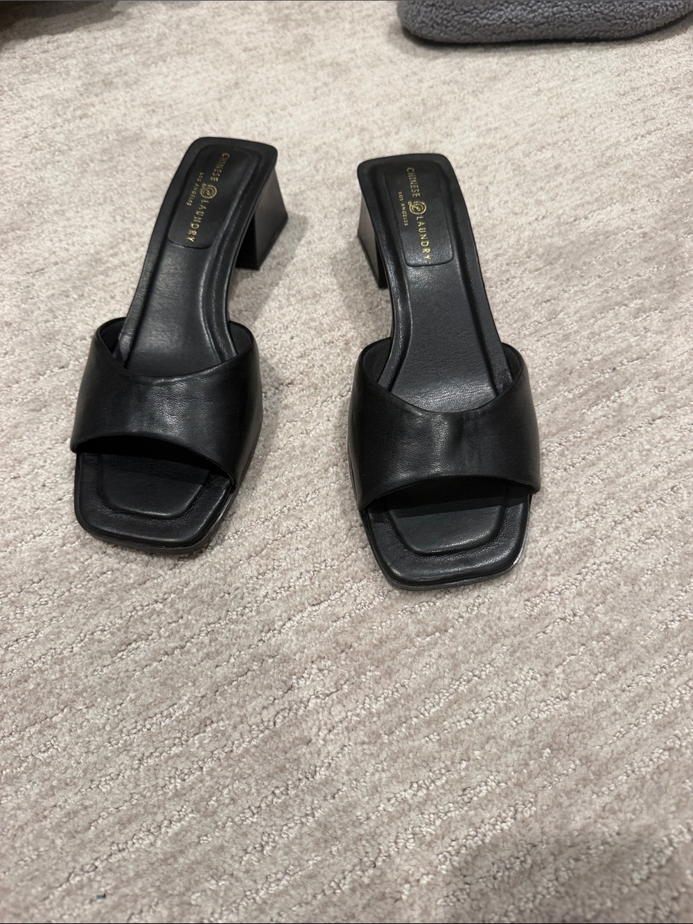 Leather Chinese laundry heels